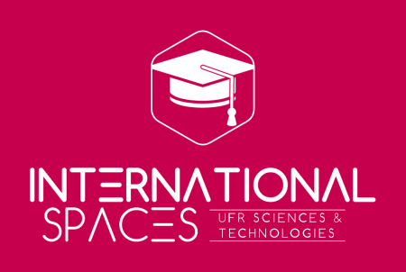 Logo des relations internationales outils couleur rose